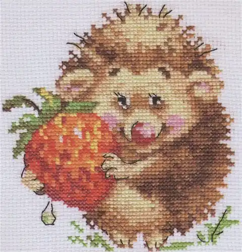 Hedgehog & Strawberry Counted Cross-Stitch Kit Sale