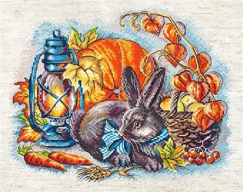 Best Price Autumn With A Rabbit Counted Cross Stitch Kit