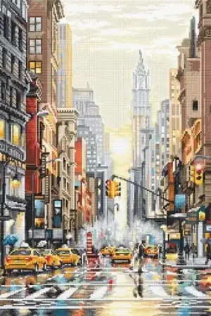 Sunset On 5th Avenue Counted Cross Stitch Kit Fast Shipping