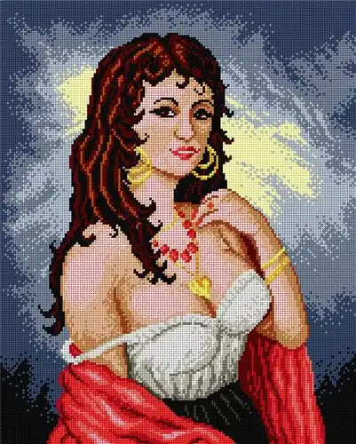 Latest Gypsy Woman Gobelin Canvas For Halfstitch W/O Yarn