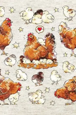 Pied Hens Counted Cross Stitch Kit Factory Price