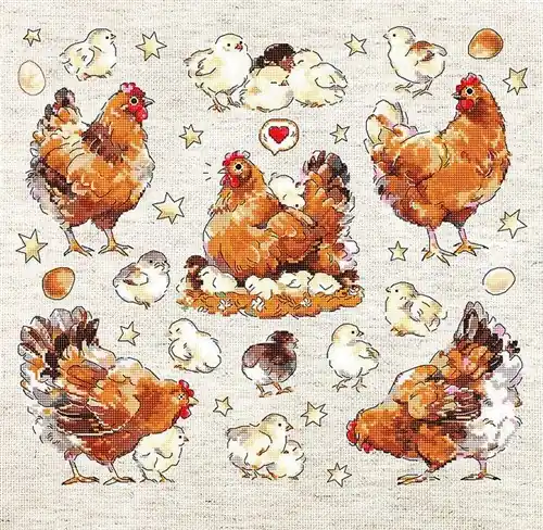 Pied Hens Counted Cross Stitch Kit Factory Price