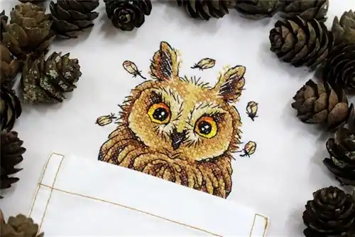 Curious Owl Cross Stitch On Clothes Next Day Delivery