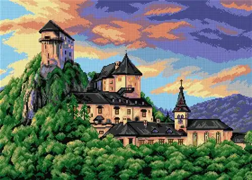 New Release Orava Castle Needlepoint Canvas For Halfstitch W/O Yarn