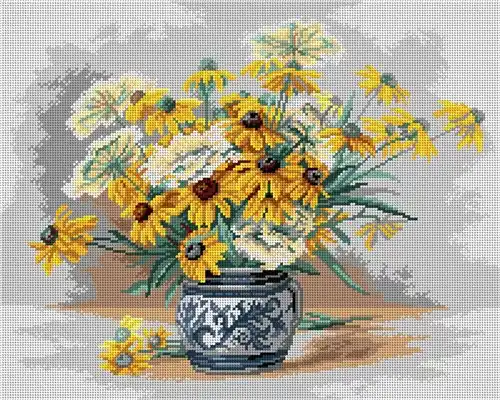 Black Eyed Susans Needlepoint Canvas For Halfstitch W/O Yarn Editor’s Pick