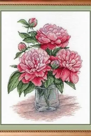 Red Flowers Cross Stitch Kit Fast Shipping