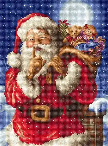 Santa Christmas Secret Cross Stitch Kit Affordable