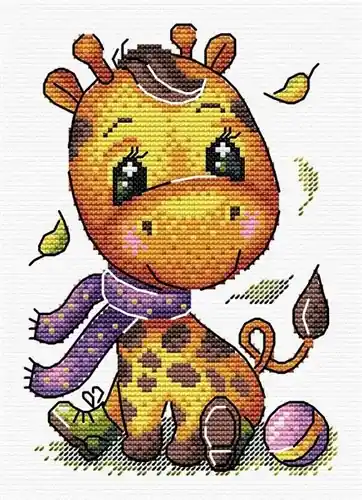 Giraffe Cross Stitch Kit Crafted