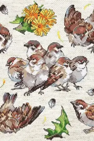 Sparrows Cross Stitch Kit Luxury