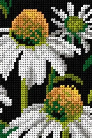 Echinacea Needlepoint Canvas For Halfstitch W/O Yarn Hot Deal