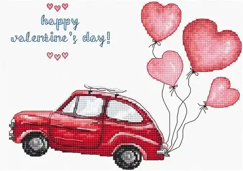 Same Day Shipping Cross Stitch Kit Happy Valentine's Day