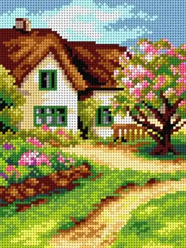 Professional Grade Cottage Needlepoint Canvas For Halfstitch W/O Yarn