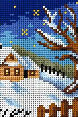 Four Seasons - Winter Needlepoint Canvas For Halfstitch W/O Yarn Fast Shipping