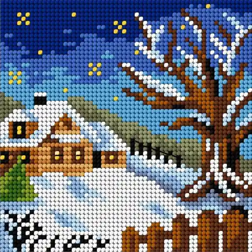 Four Seasons - Winter Needlepoint Canvas For Halfstitch W/O Yarn Fast Shipping