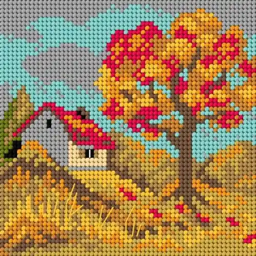 Needlepoint Canvas For Halfstitch W/O Yarn Four Seasons - Autumn Best Seller