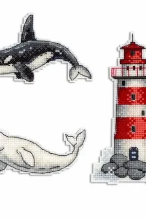 Sea Story Plastic Canvas Cross Stitch Kit Brand New