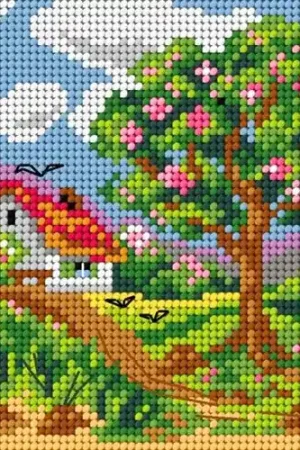 Hot Deal Needlepoint, Canvas For Halfstitch W/O Yarn - Four Seasons - Spring