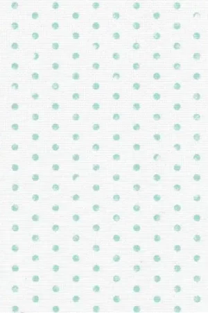 Editor’s Pick Designer Printed AIDA Canvas 18 Ct Green Polka Dots On White