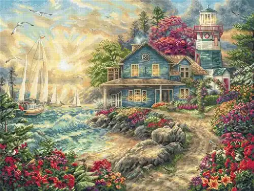 Sunrise By The Sea Cross Stitch Kit Budget