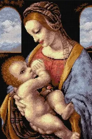 Original Needlepoint, Canvas For Halfstitch W/O Yarn Leonardo Da Vinci - Madonna Litta