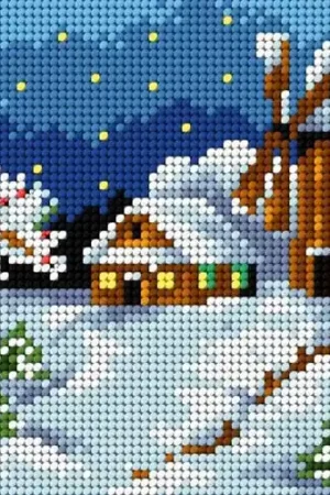Markdown Needlepoint, Canvas For Halfstitch W/O Yarn Four Seasons - Winter