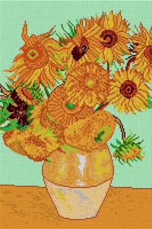 Needlepoint, Canvas For Halfstitch W/O Yarn - Sunflowers Today Only