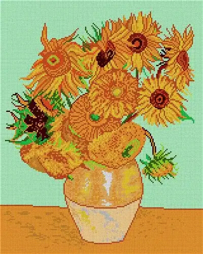Needlepoint, Canvas For Halfstitch W/O Yarn - Sunflowers Today Only
