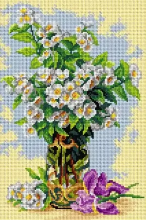Editor’s Pick Needlepoint Canvas For Halfstitch W/O Yarn - Summer Flowers