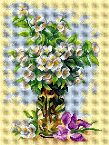 Editor’s Pick Needlepoint Canvas For Halfstitch W/O Yarn - Summer Flowers