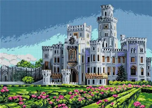 Handmade Needlepoint Canvas For Halfstitch W/O Yarn - Hluboka Castle