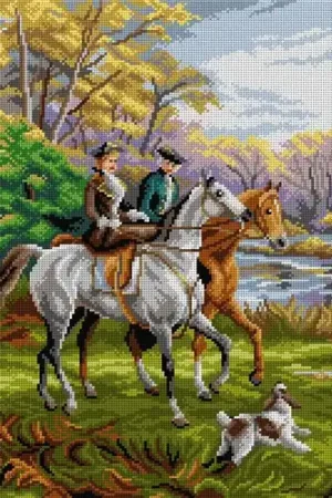 The Morning Ride Needlepoint Canvas For Halfstitch W/O Yarn Shop Now