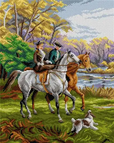 The Morning Ride Needlepoint Canvas For Halfstitch W/O Yarn Shop Now