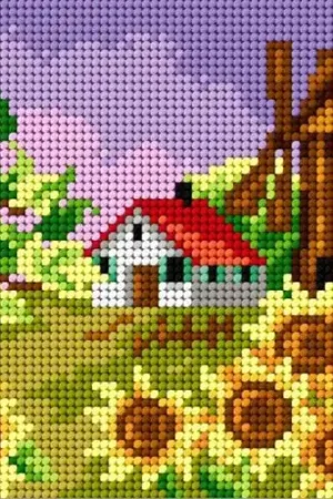 Handmade Needlepoint Canvas For Halfstitch W/O Yarn Four Seasons - Autumn