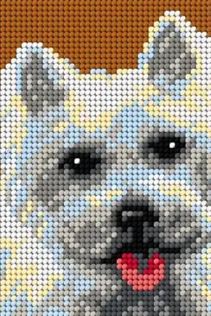 Needlepoint Canvas For Halfstitch W/O Yarn West Highland White Terrier Hot Deal