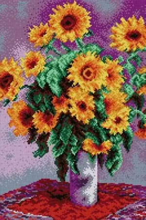 Price Drop Needlepoint Canvas For Halfstitch W/O Yarn - Claude Monet - Sunflowers