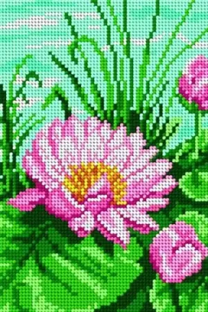 Hot Deal Needlepoint Canvas For Halfstitch W/O Yarn - Water Lily