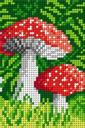 Needlepoint Canvas For Halfstitch W/O Yarn - Toadstools Best Seller