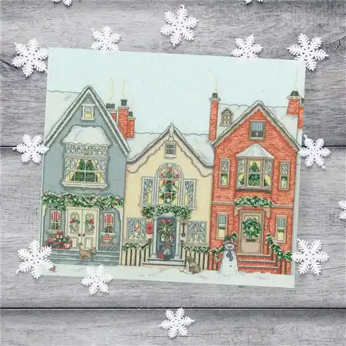 Snowy Street Cross Stitch Kit Final Sale