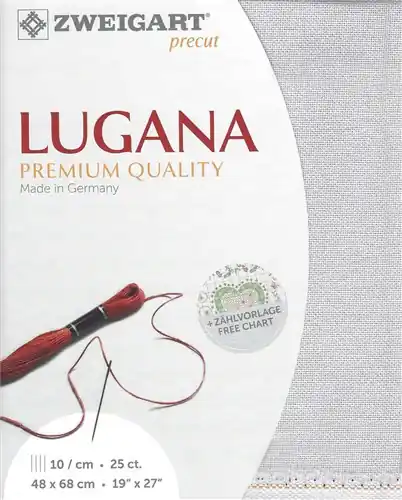 Deal Zweigart Precut Lugana 25 Count - Silvery Moon