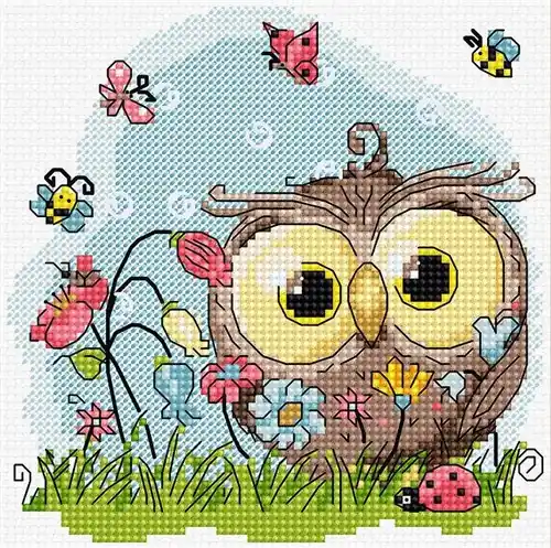 Limited Time Happy Owl Cross Stitch Kit