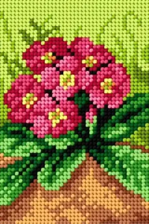 Needlepoint canvas for halfstitch without yarn Spring Primroses 2104D - Printed Tapestry Canvas Limited Time