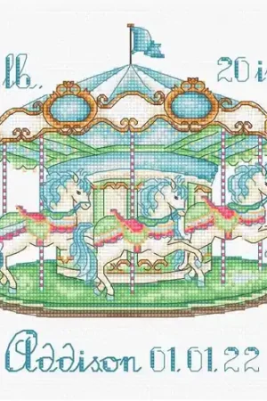 Limited Time Baby Carousel L8047 Counted Cross Stitch Kit