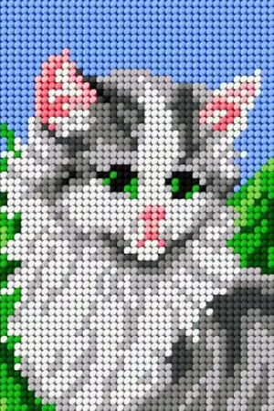 Gobelin canvas for halfstitch without yarn Cat on a Meadow 1455D No Minimum Order