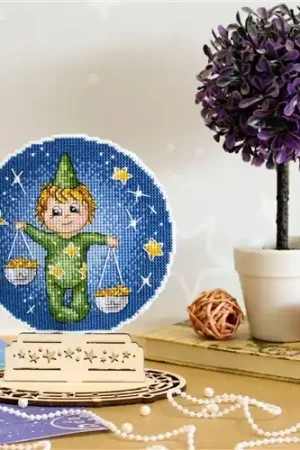 Free Shipping Zodiac Sign - Libra Plastic Canvas Cross Stitch Kit