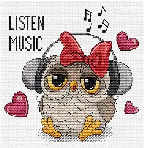 Price Drop Listen Music Cross Stitch Kit