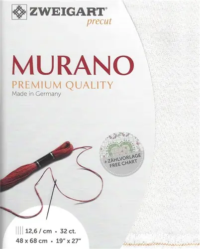 Precut Zweigart Murano 32 count - Pearl Flecked White Secure Checkout
