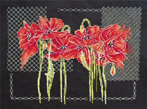 Poppies Cross Stitch Kit Worldwide Shipping