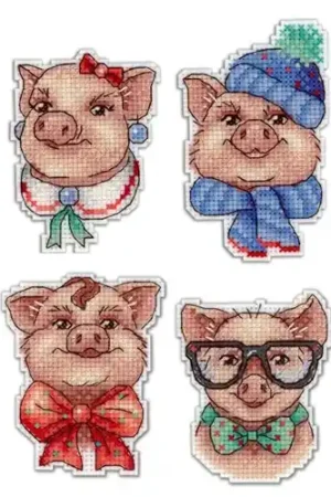 Cute Piggies Plastic Canvas Cross Stitch Kit Direct From Factory