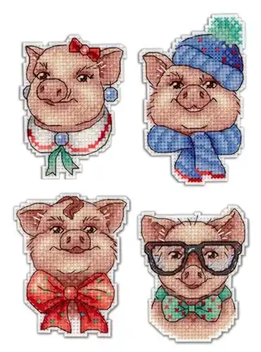 Cute Piggies Plastic Canvas Cross Stitch Kit Direct From Factory