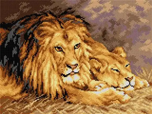 Needlepoint canvas for halfstitch after Geza Vastagh - The Britih Lion 2782J Best Choice